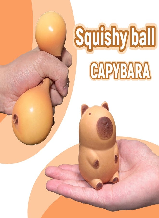 EVDERS Capybara Squishy Stress Balls for Kids and Adults, Squishy Capybara Dough Ball Squeeze Sensory Fidget Toys Capybaras Toy, Party Favors and Classroom Prizes - Image 4